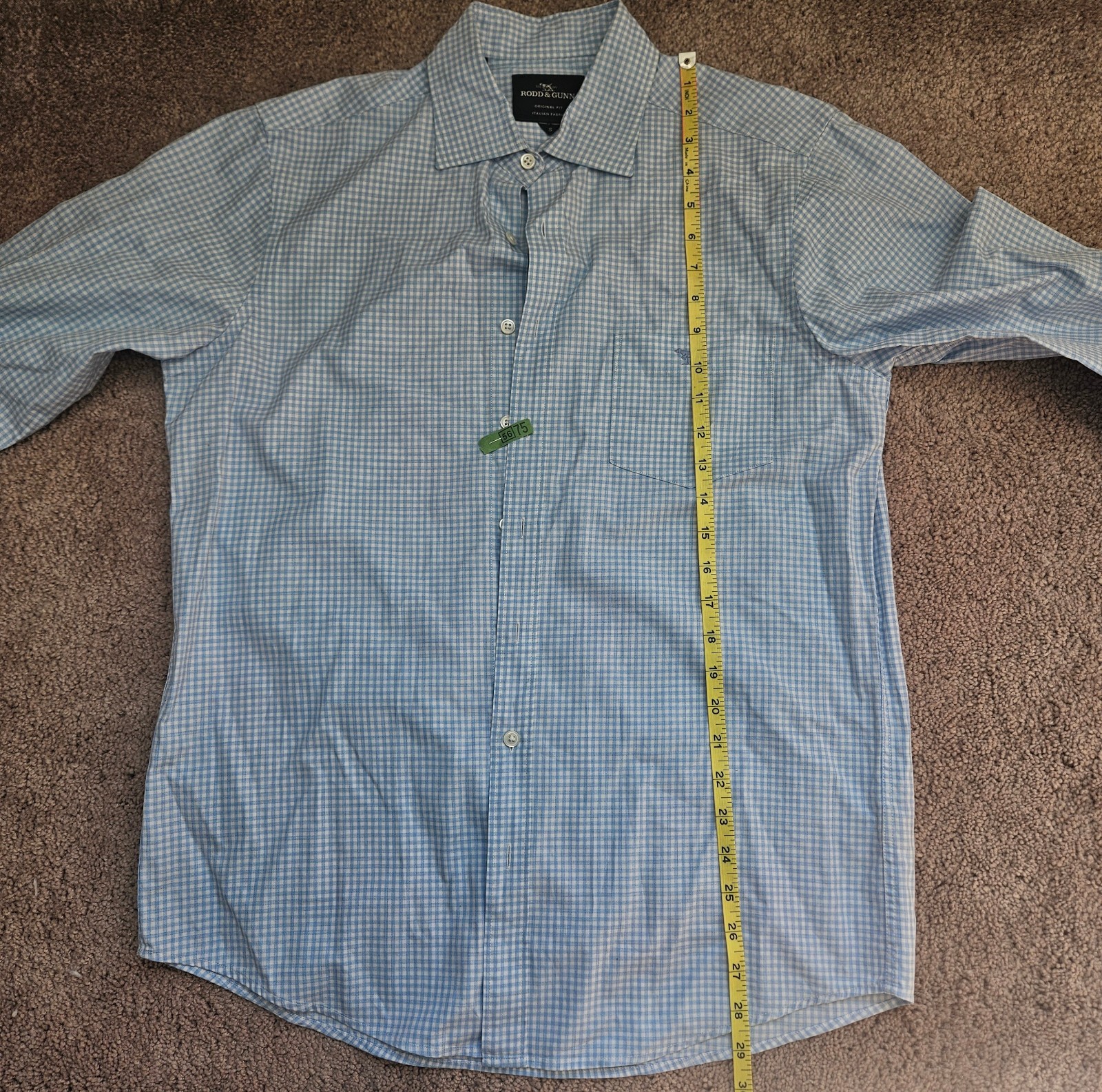Rodd & Gunn Button Down Shirt Light Blue Check Glacier Mens S 100% Cotton LP5781