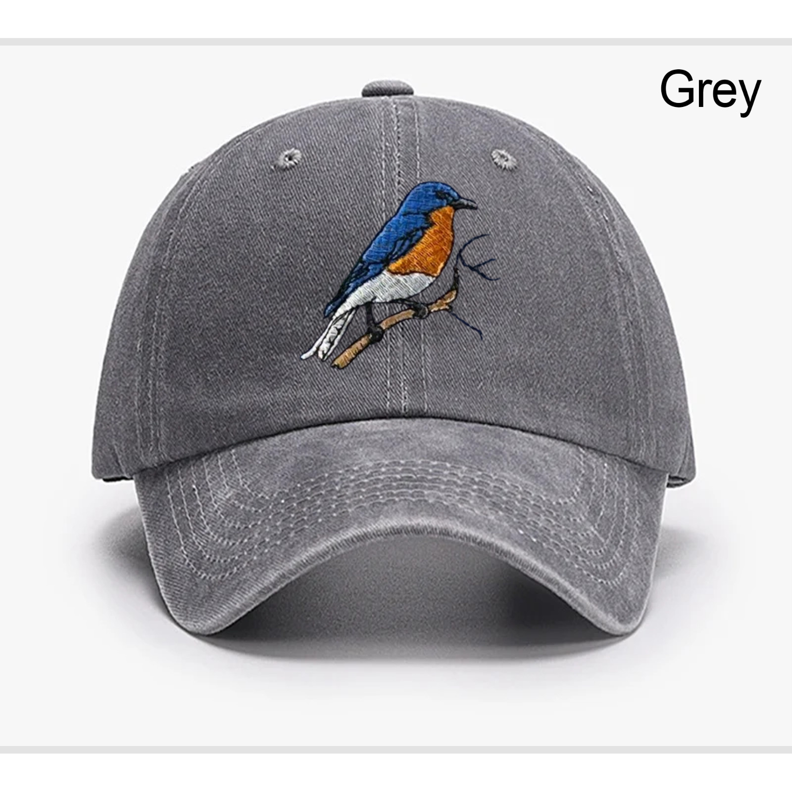 BlueBird Embroidered Baseball Hat, Low Profile Dad Cap, Eastern Blue Bird, Gift