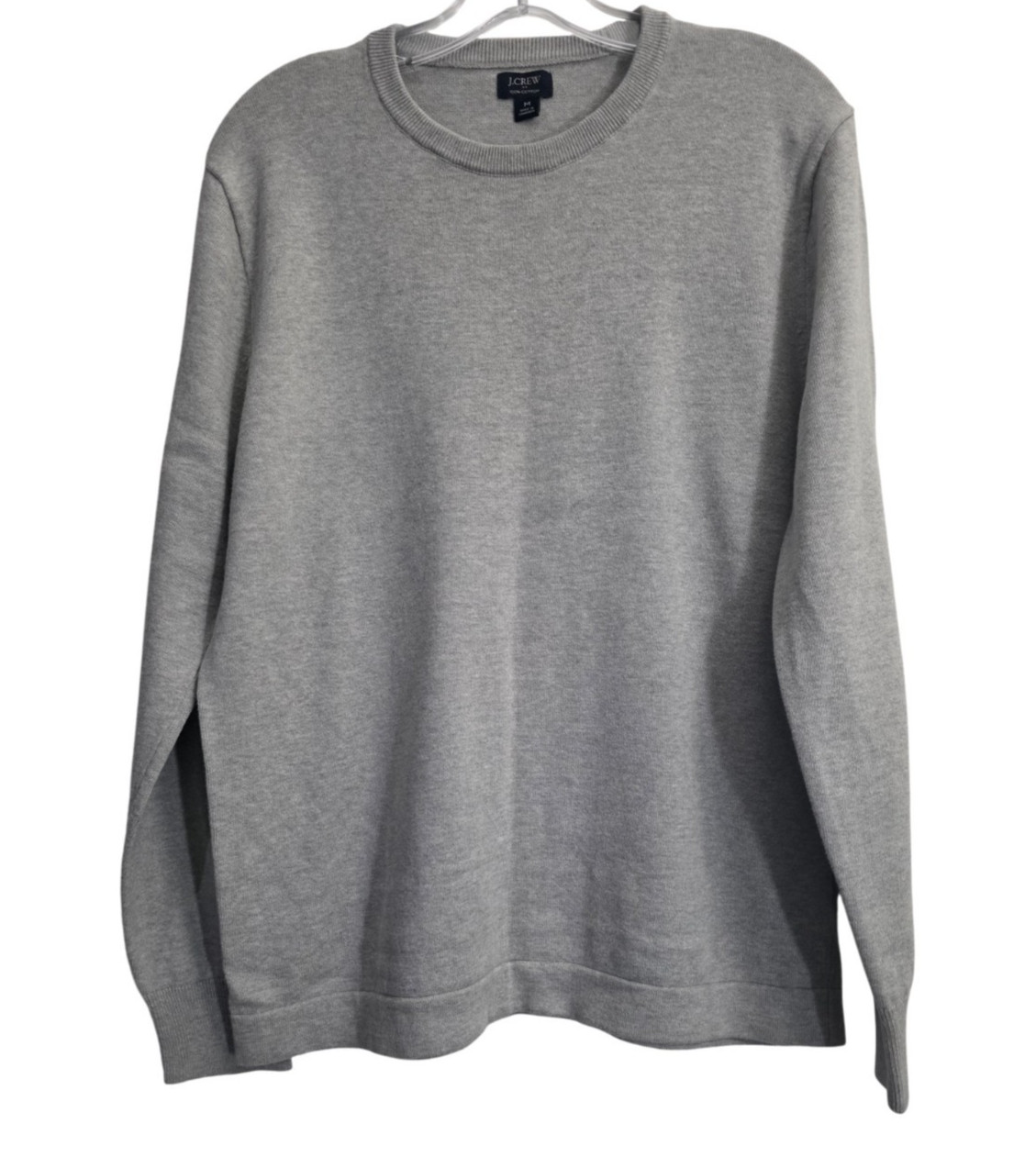 J Crew Sweater Tee Men Medium Heather Quarry Gray Cotton Crewneck Pullover AZ229