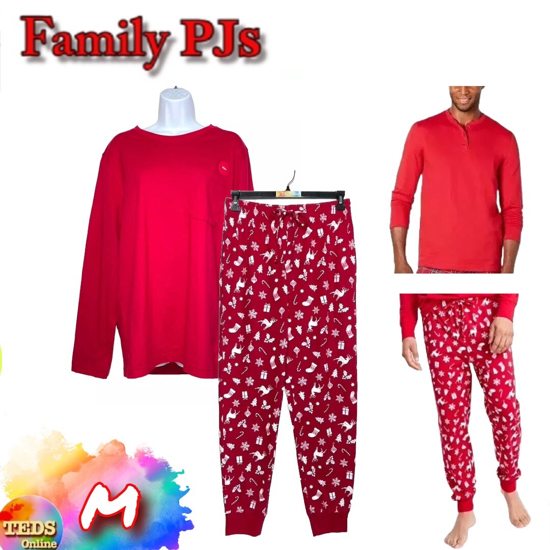 NWT Family Pajamas Men’s M Cotton Brinkley Plaid Matching PJ Set Assorted
