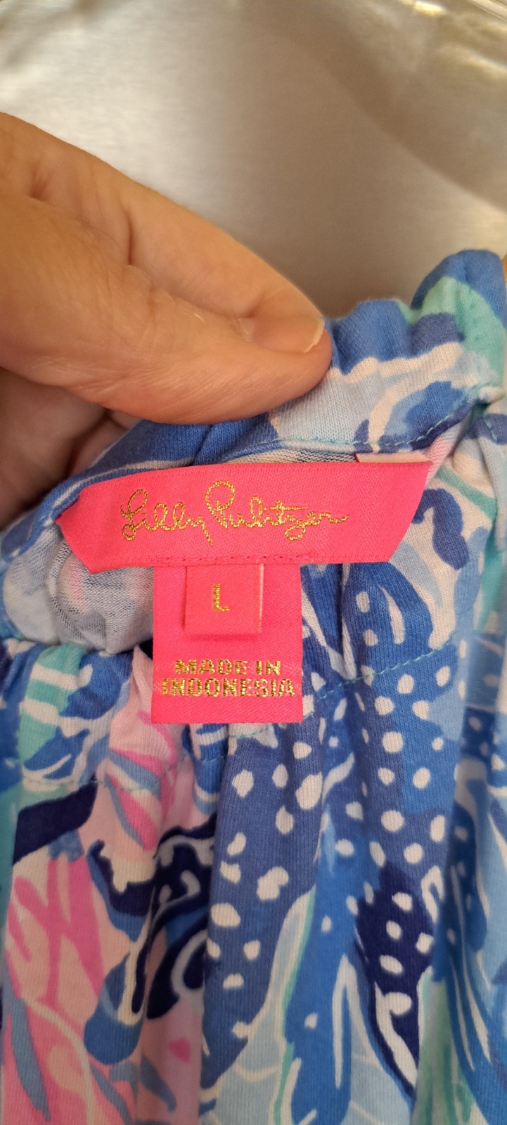 Lilly Pulitzer Bowen Saltwater Blue Shade Seekers Beach Skort Romper Size Large