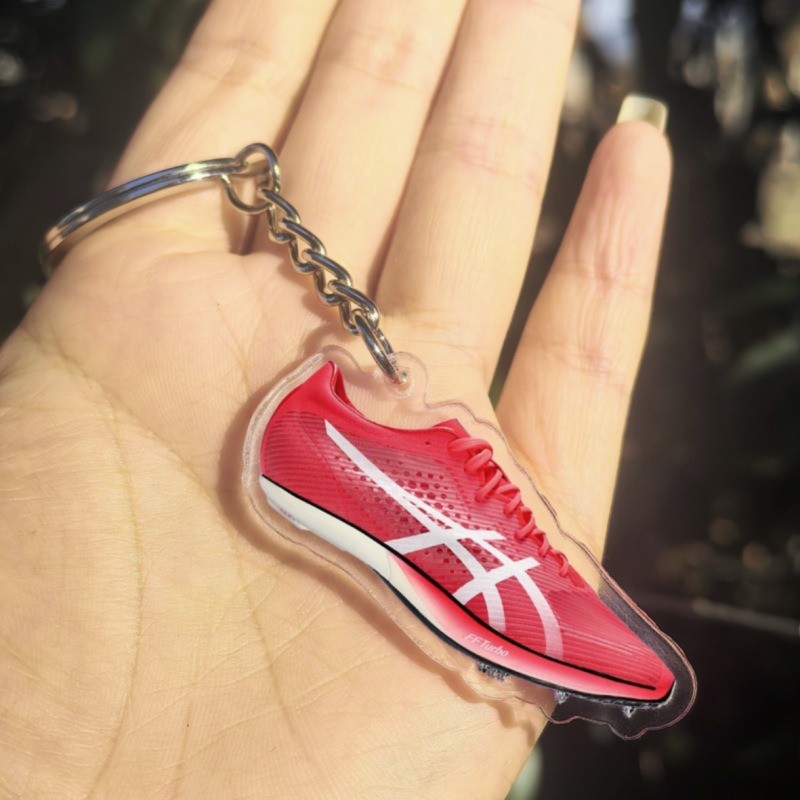 Running Shoe Keychain Track Spikes Gift for Sprinters Midfield Runners Sports