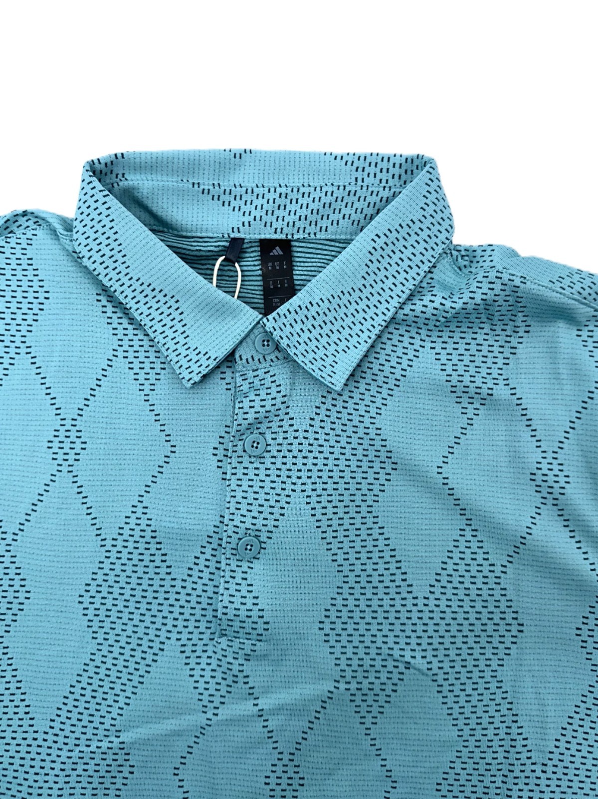 $70 Adidas Men’s Ultimate365 Textured Polo Shirt – Mint Iron – Large – New Tags