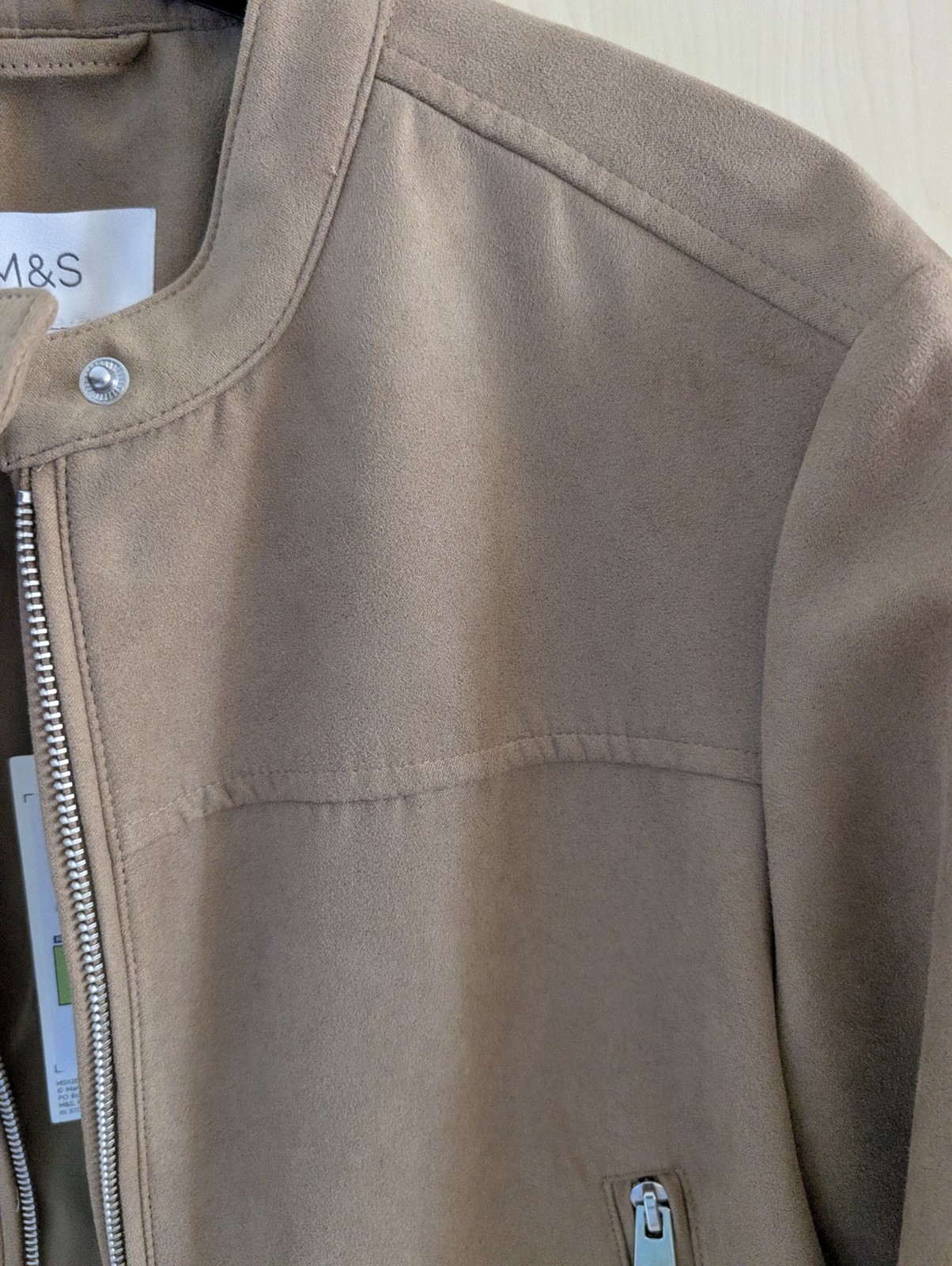Marks and Spencer Womens Suede Cropped Bomber Jacket Summer Jacket Size 12 BNWT