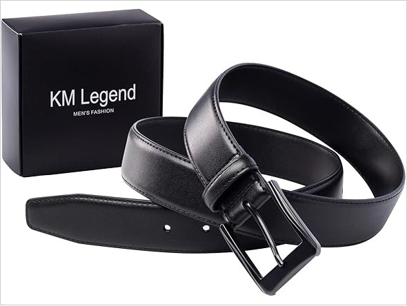 KM Legend Men Genuine Leather Dress Belt Work Business Casual Sz 34 NWT