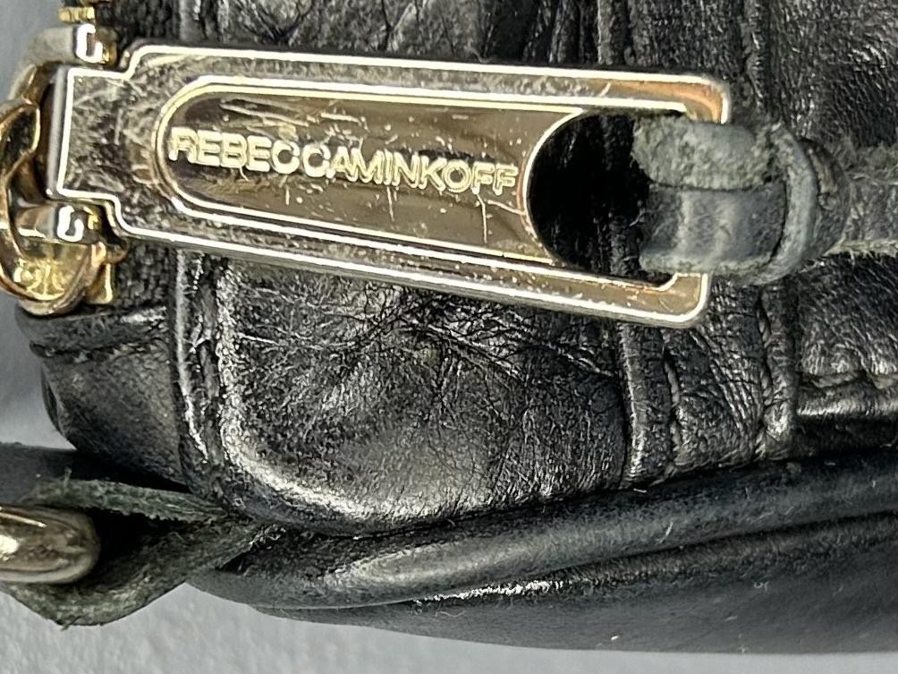 Rebecca Minkoff Purse Mini MAC Crossbody Clutch Bag Black Leather Chain Strap