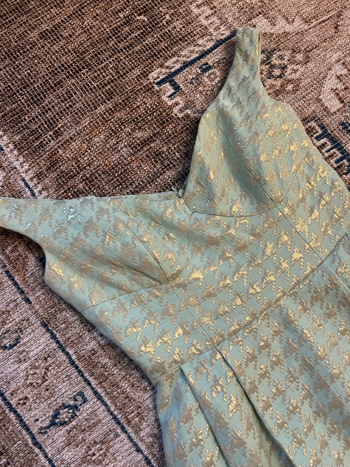 ASOS Petite Mint Green Mint and Gold Mini Dress
