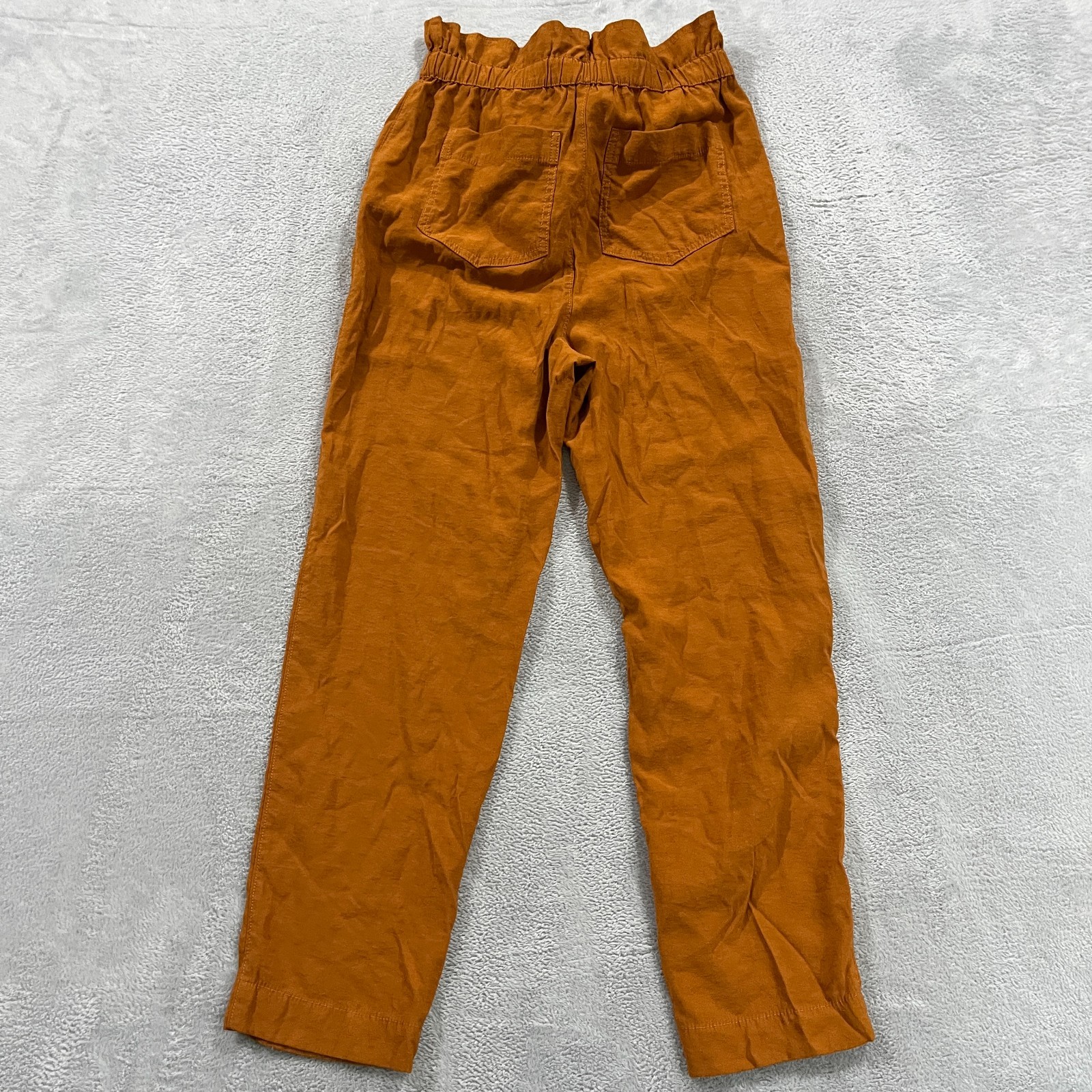 Madewell Pants S Dunaway Paperbag Ankle Tie Waist Belted High Rise Burnt Orange
