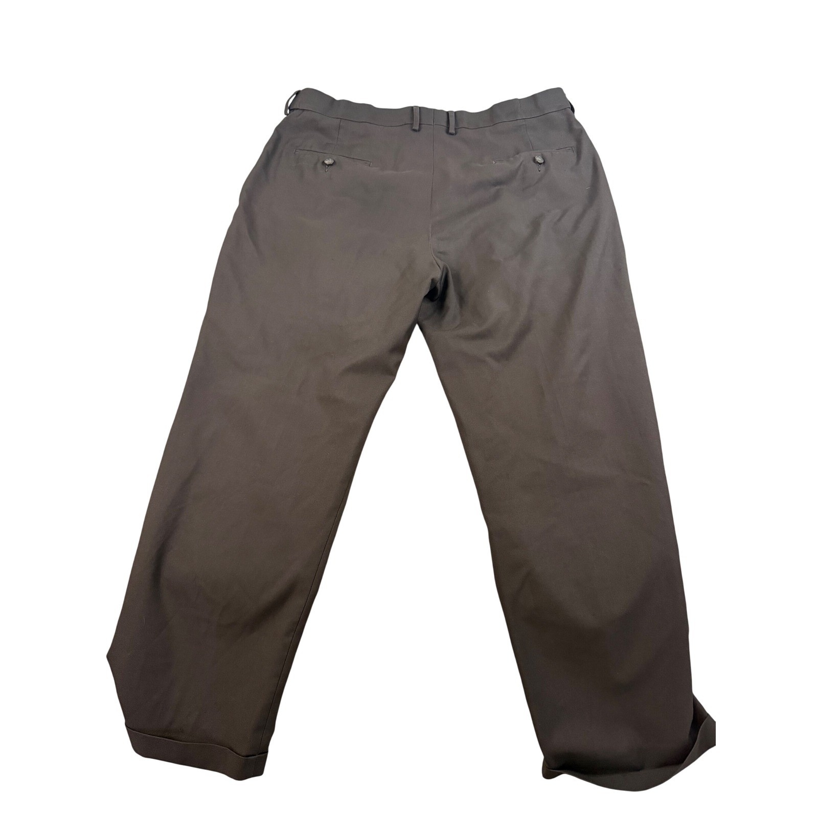 Haggar Premium Mens 38×29 Pleated Cuffed Dress Pants Black WPL 386 CA36738