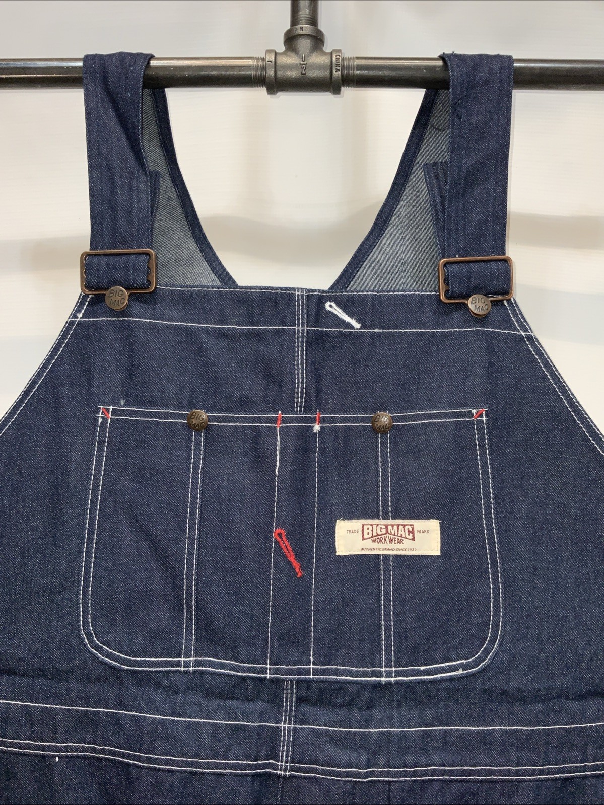 Mens Big Mac NWOT Denim Jeans Carpenters Bib Overalls Size 56X28. 000055