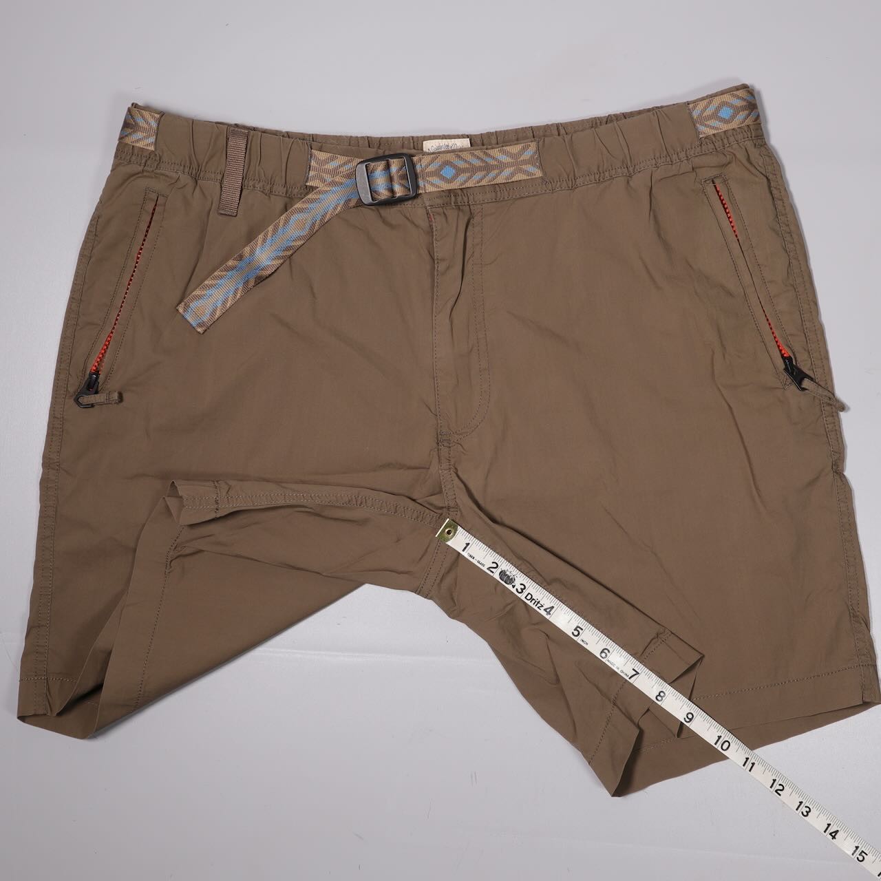 Faherty Belted Hybrid Shorts Brown Lightweight Cotton Stretch Casual Mens XL x 8