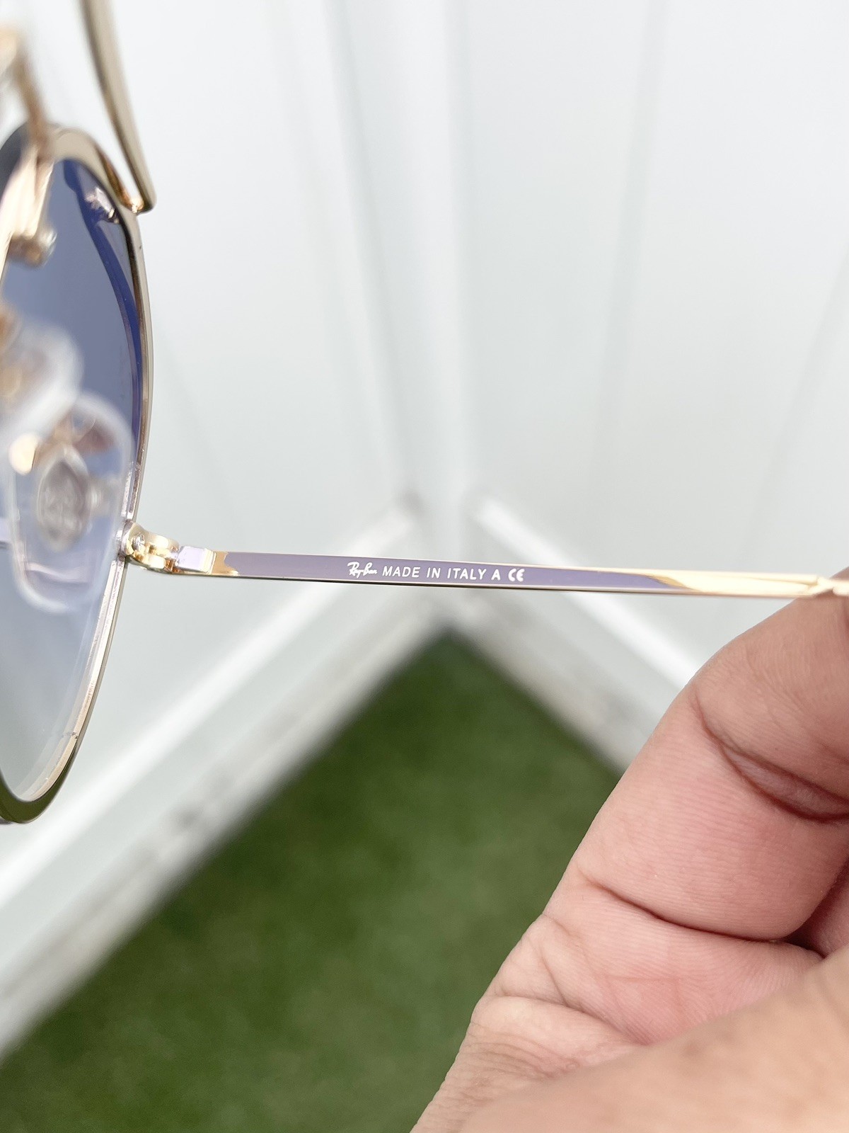 NEW Authentic Ray Ban Blaze Aviator RB3584-N 3584 Gold Blue Gradient Size 61/13