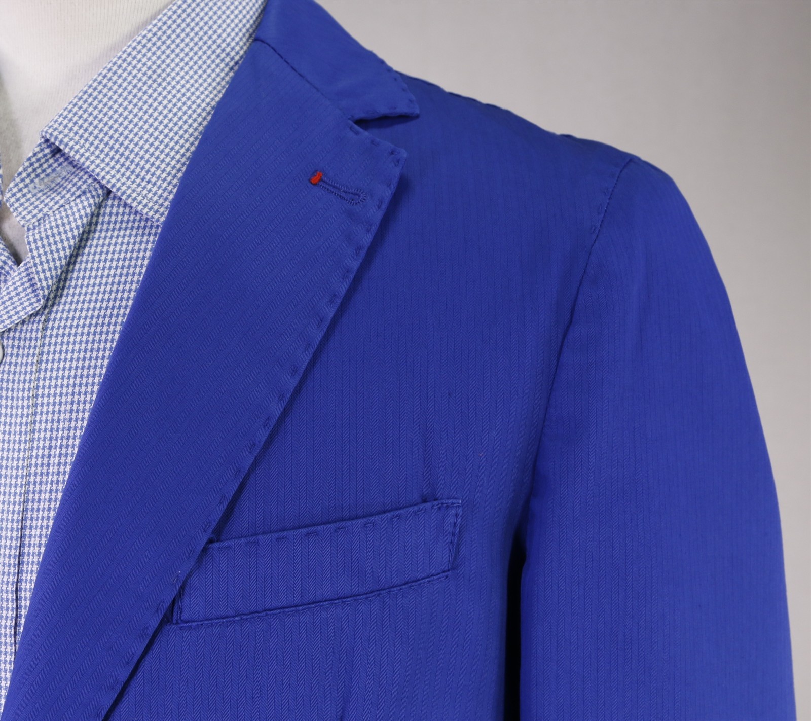 Mulish Italia Royal Blue Cotton Patch Pocket Unstructured Blazer Jacket 38S