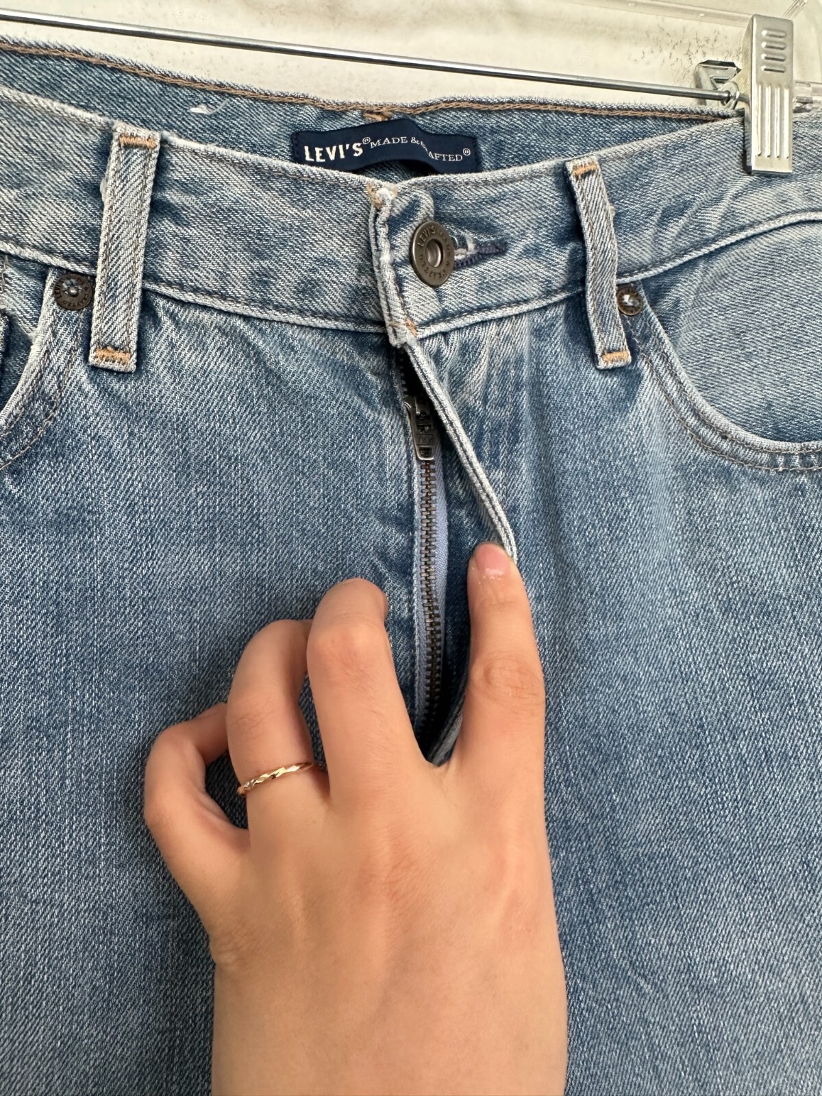 Levi’s Made & Crafted Arrow Jeans Embroidered Light Wash Straight Leg Women’s 27