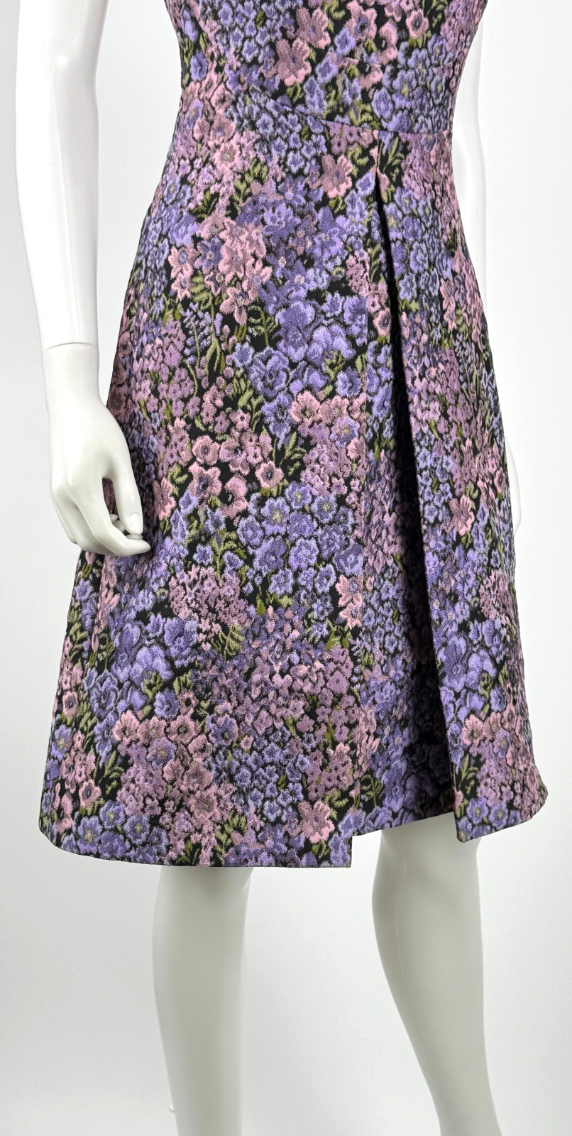 $1.7K Michael Kors Collection Jacquard Lilac Floral Dress 4 US 40 S Lined Runway
