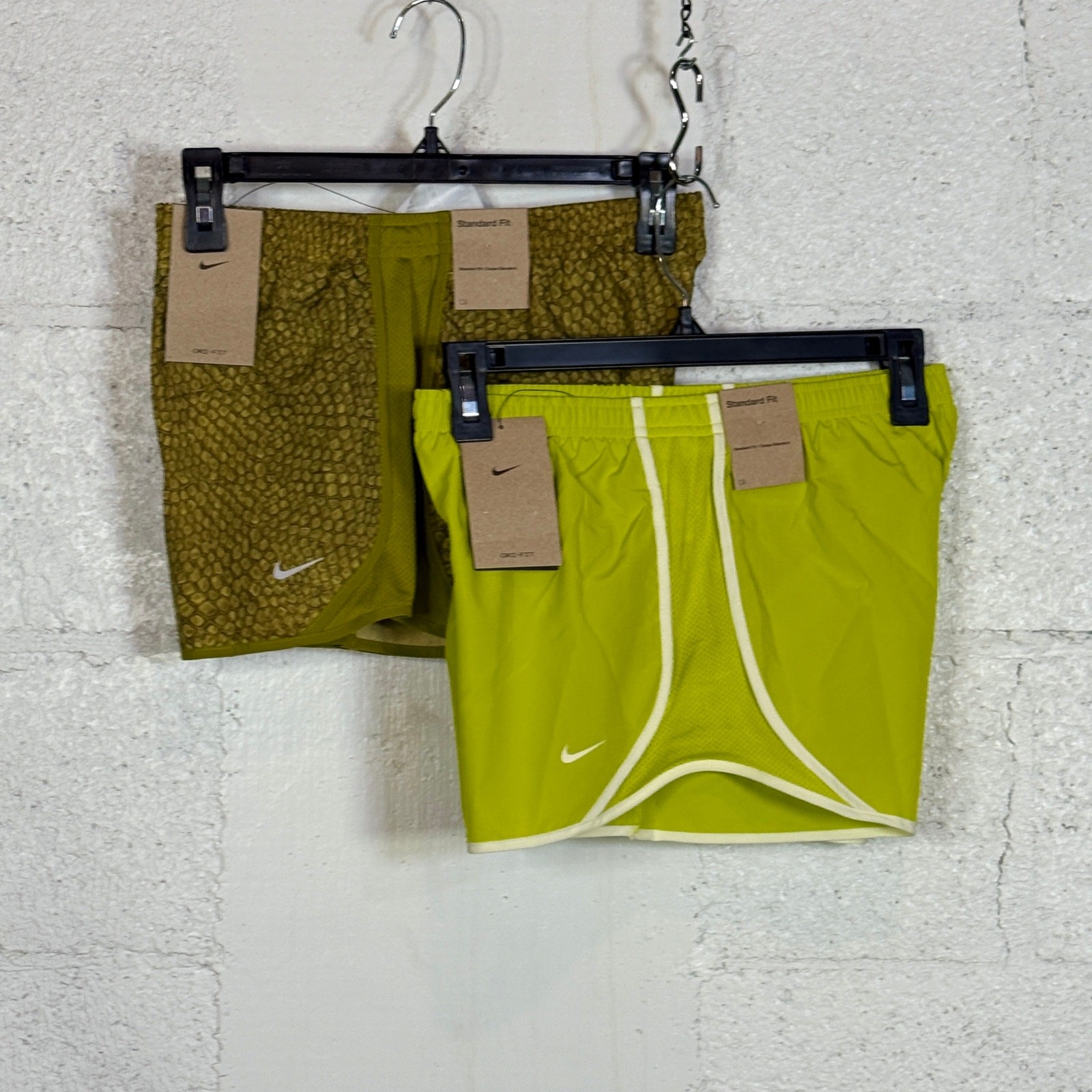 Bundle set of 2 Nike girl’s Tempo Shorts, built in brief, Green Large $60