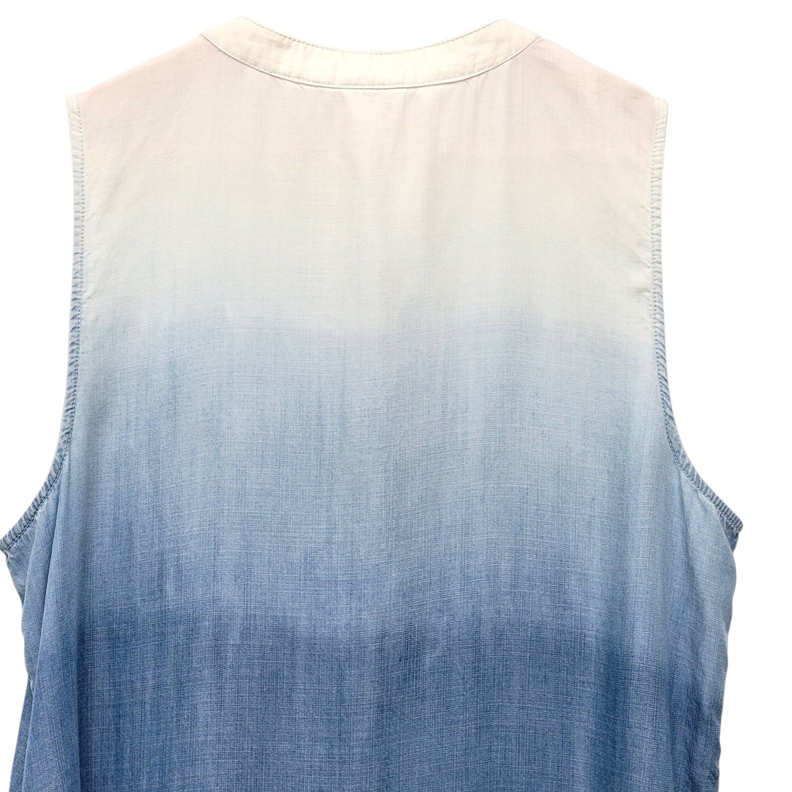 Chicos 2 Tencel Chambray Tank Top Ombre Blue Coastal Resort Wear Large 12