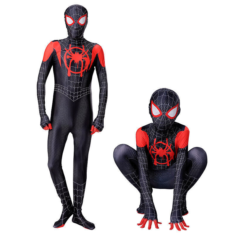Spider-Man Costume Miles Gwen Halloween Jumpsuit Kids & Adult Cosplay Bodysuit