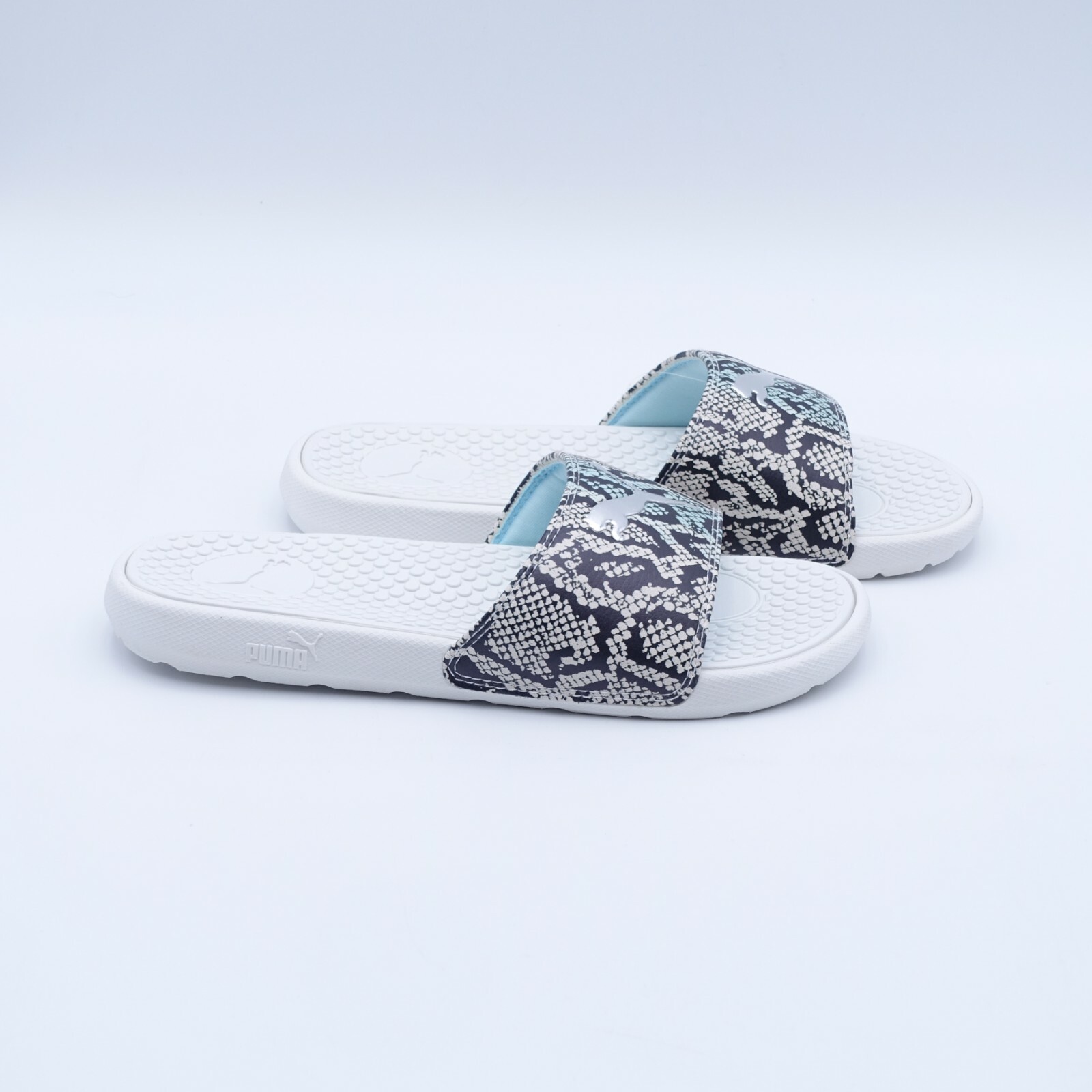PUMA Women’s Cool Cat Snake Slide Sandals 380794-01 Black/White/Silver
