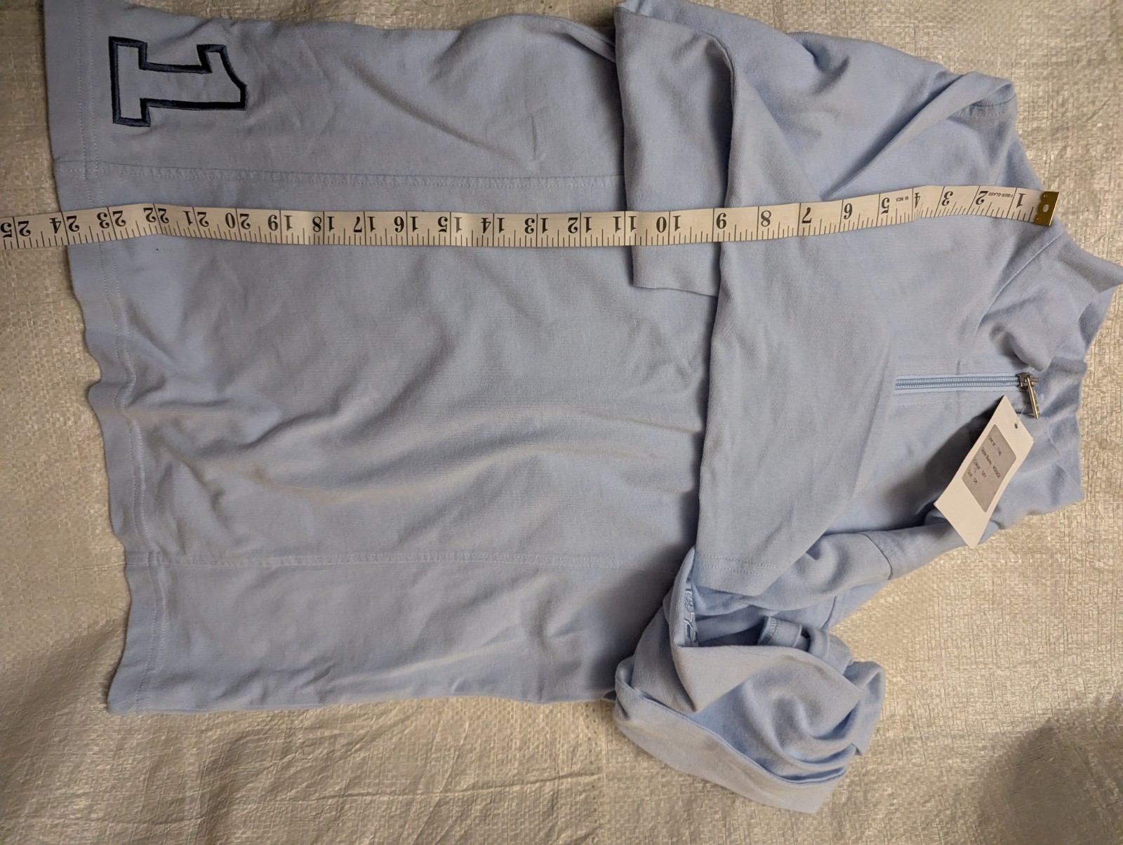 New with Tags Tagg Equestrian Long Sleeve 100% Cotton Sky Blue Top Size SM
