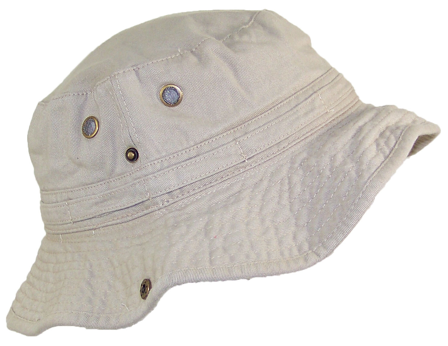 Tropic Hats Summer Floppy/Bucket W/Snap Up Sides, Chin Strap & Mesh Air Holes