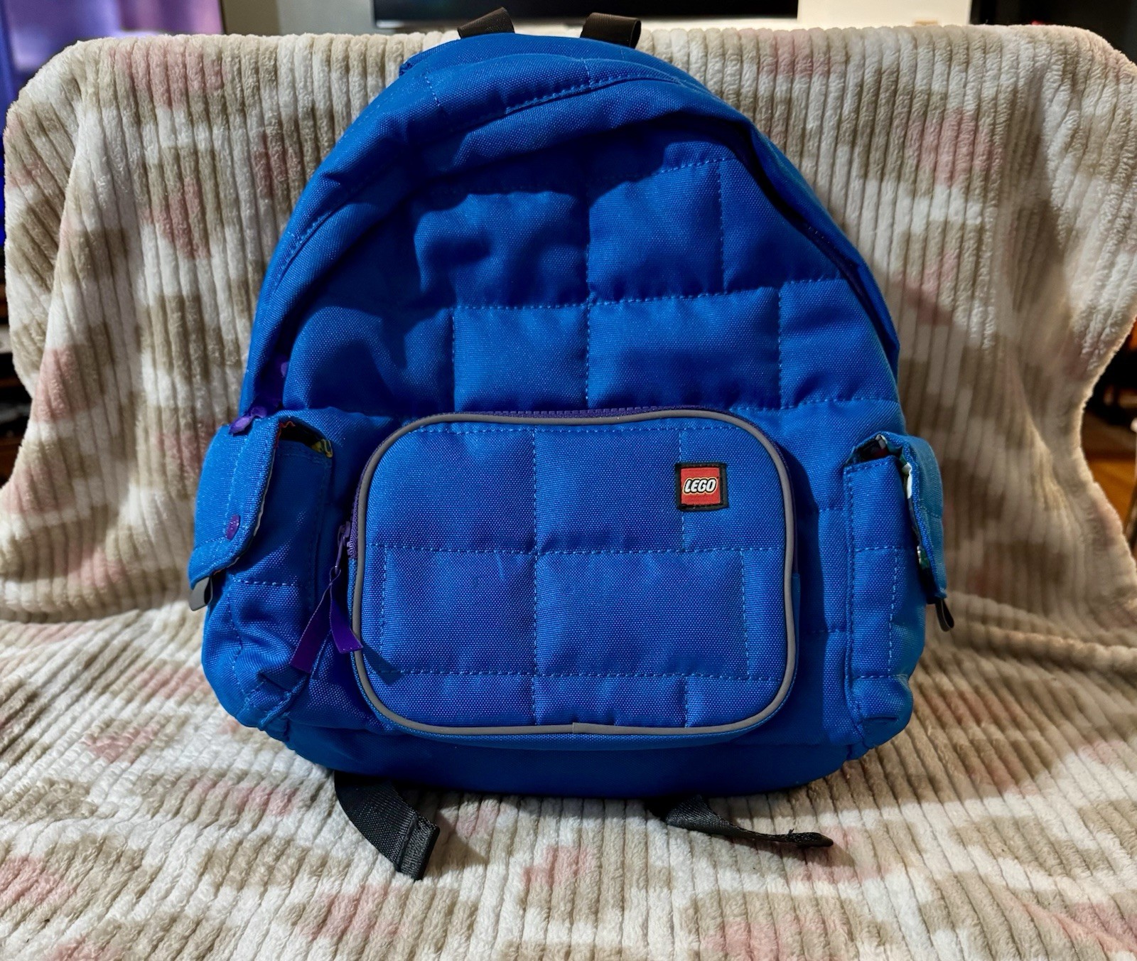 Lego Target Blue Backpack Quilted Puffer Bag Limited Edition