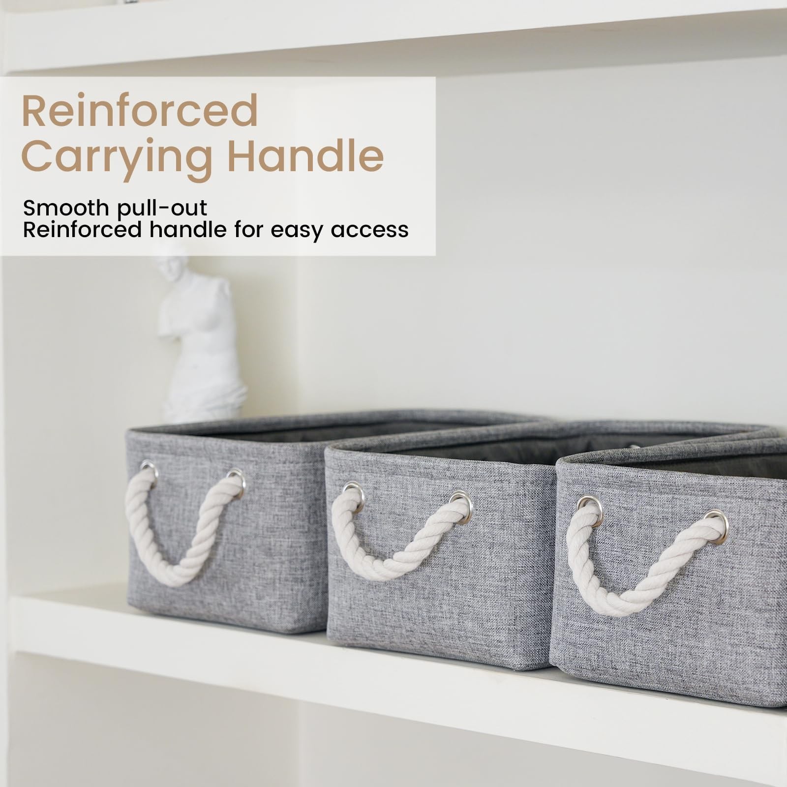 11.8×7.9×5.2 Inch Fabric Small Storage Bins with Handles 6 Pack | Foldable St…
