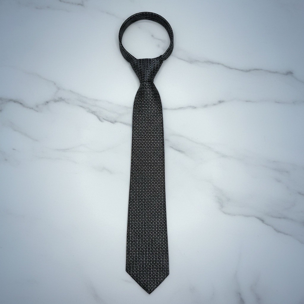 Pre-tied Adjustable Zipper Necktie Geometric
