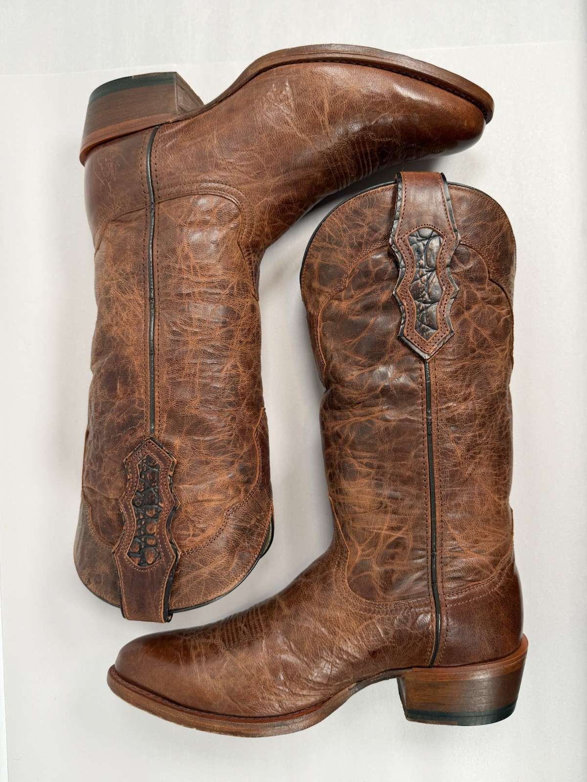 Men’s Cattle Baron Cowboy Boots Size 9 D Scotch Goat DH5441 Ranch Riding Western