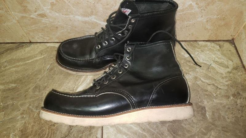 Men Red Wing Boots Black Leather 45