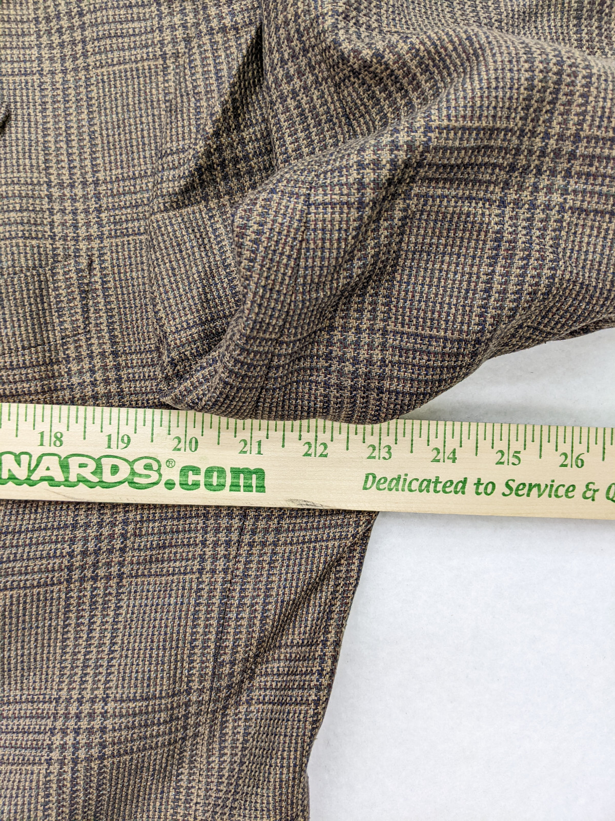 Tailors Row by Deansgate Men’s Blazer Size 43L Brown Plaid Silk Wool Blend