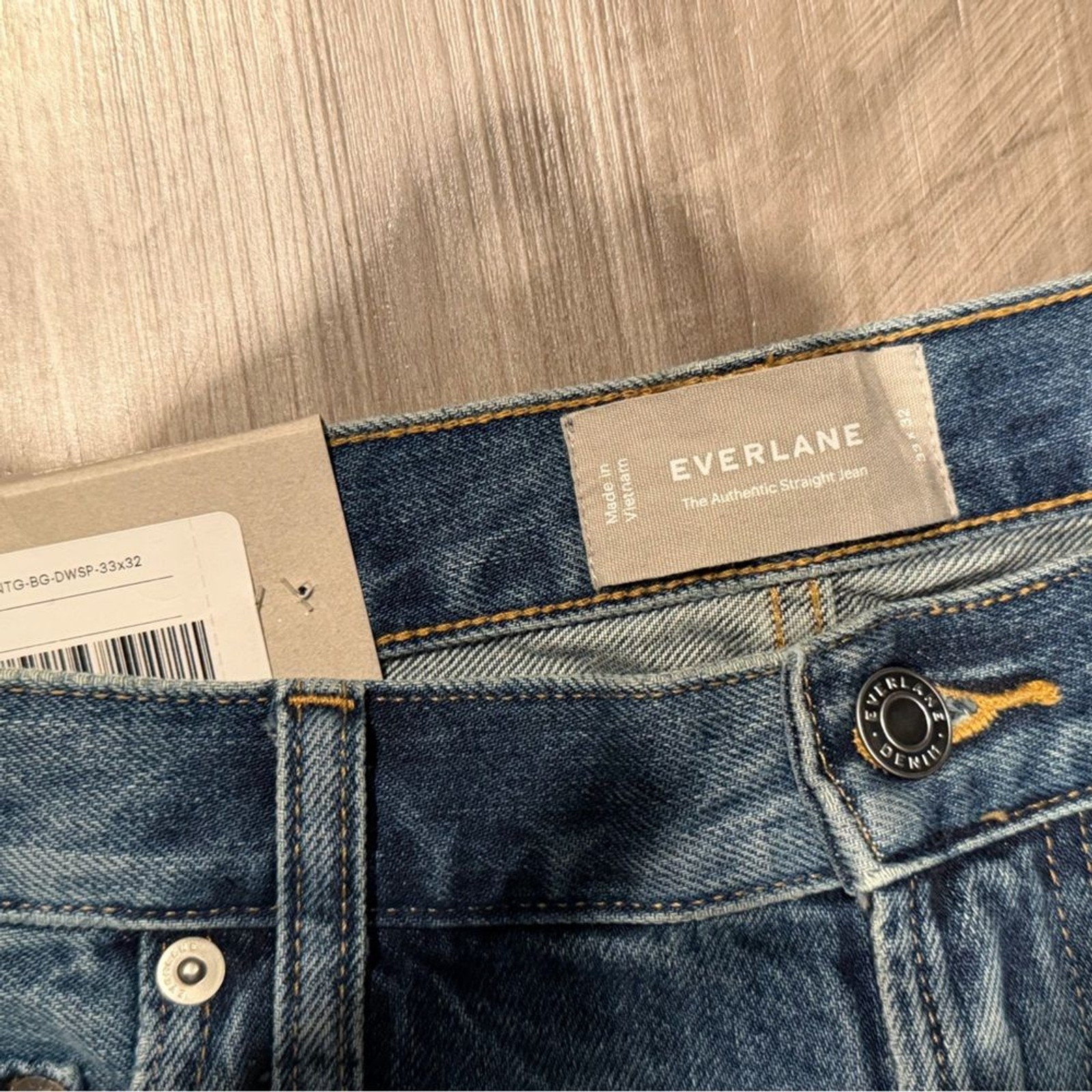 Everlane Men’s The Authentic Straight Jean 33×32 NWT