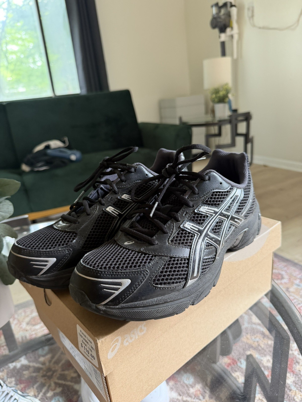 Asics Gel-1130 Black/Pure Silver Size 9.5