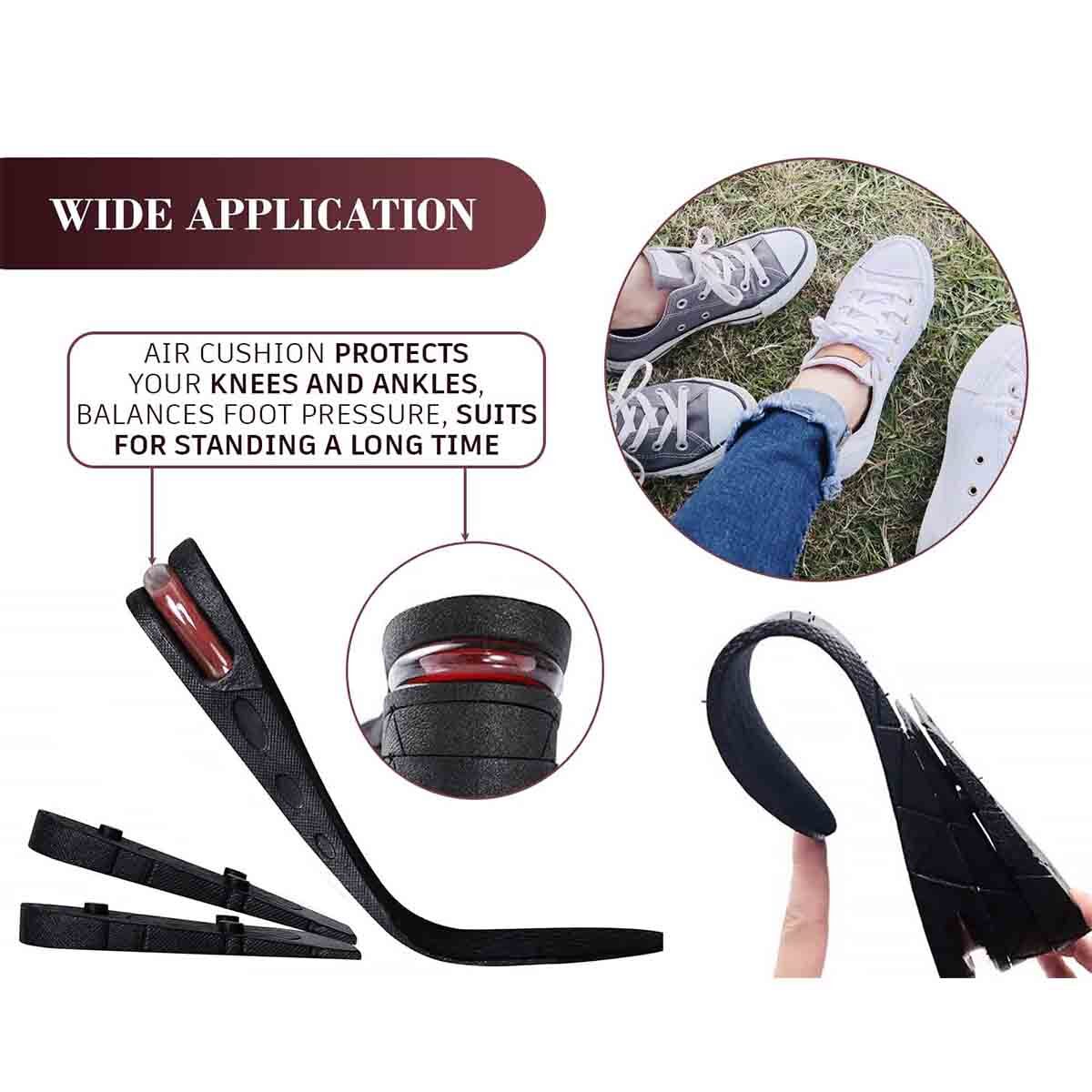 7cm Shoe Increase Lifts for Men and Women Insole 3 Layer Height Heel Air Cushion