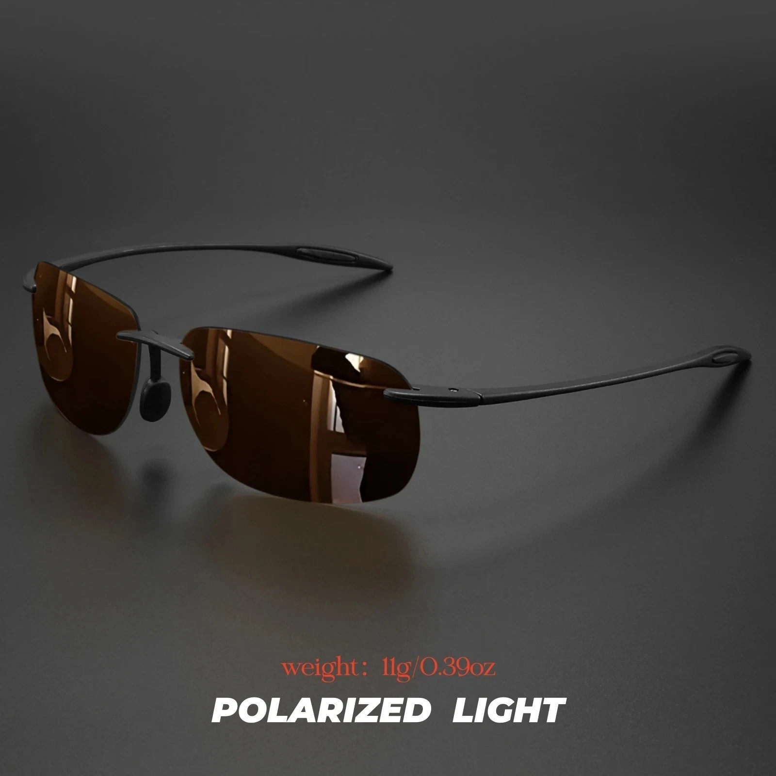Rimless TR90 Sunglasses Polarized UV400 Lenses Lightweight Outdoor Men Glasses