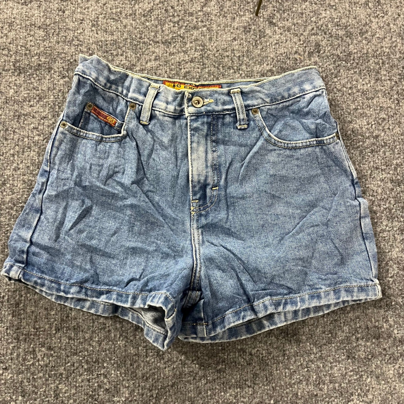 No Excuses Shorts Womens Size 7/8 Blue Denim High Waisted Light Wash 90s Vintage