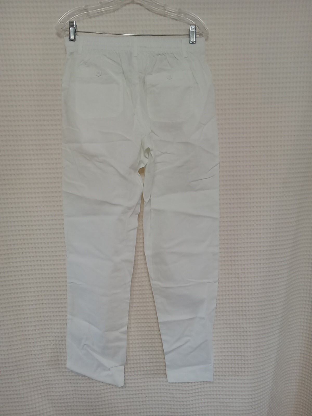 Hat and Beyond Relaxed Linen Cotton Pants, Women’s Size M, White NWT