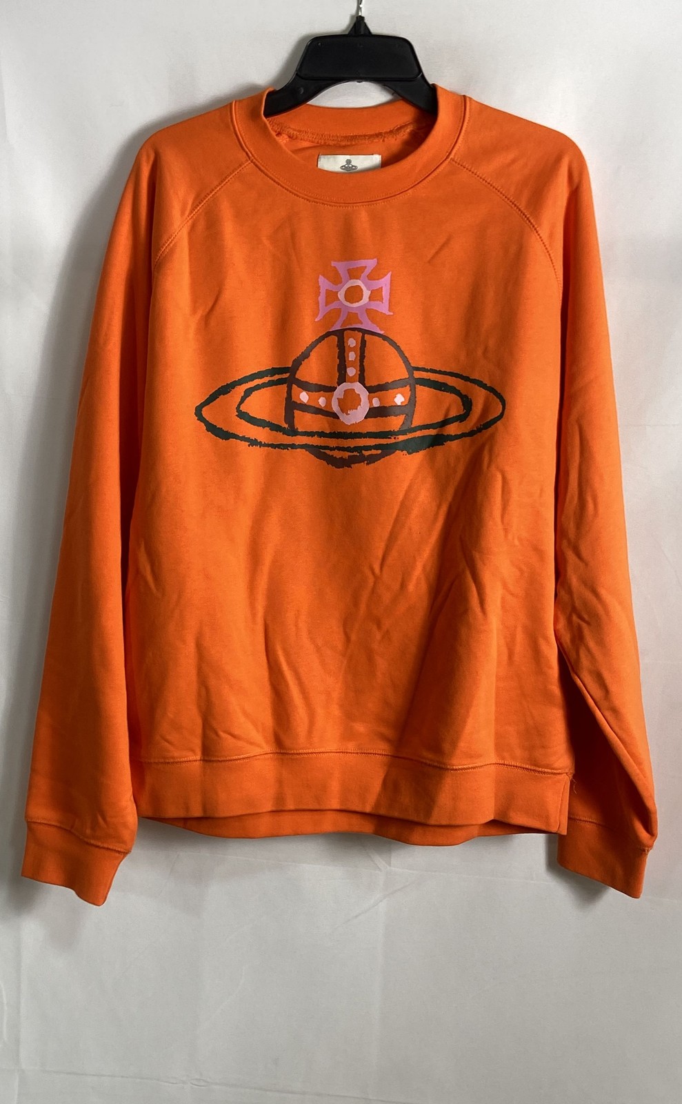 Vivienne Westwood Women’s Orange Spray Orb Pullover Sweatshirt Size 2XL