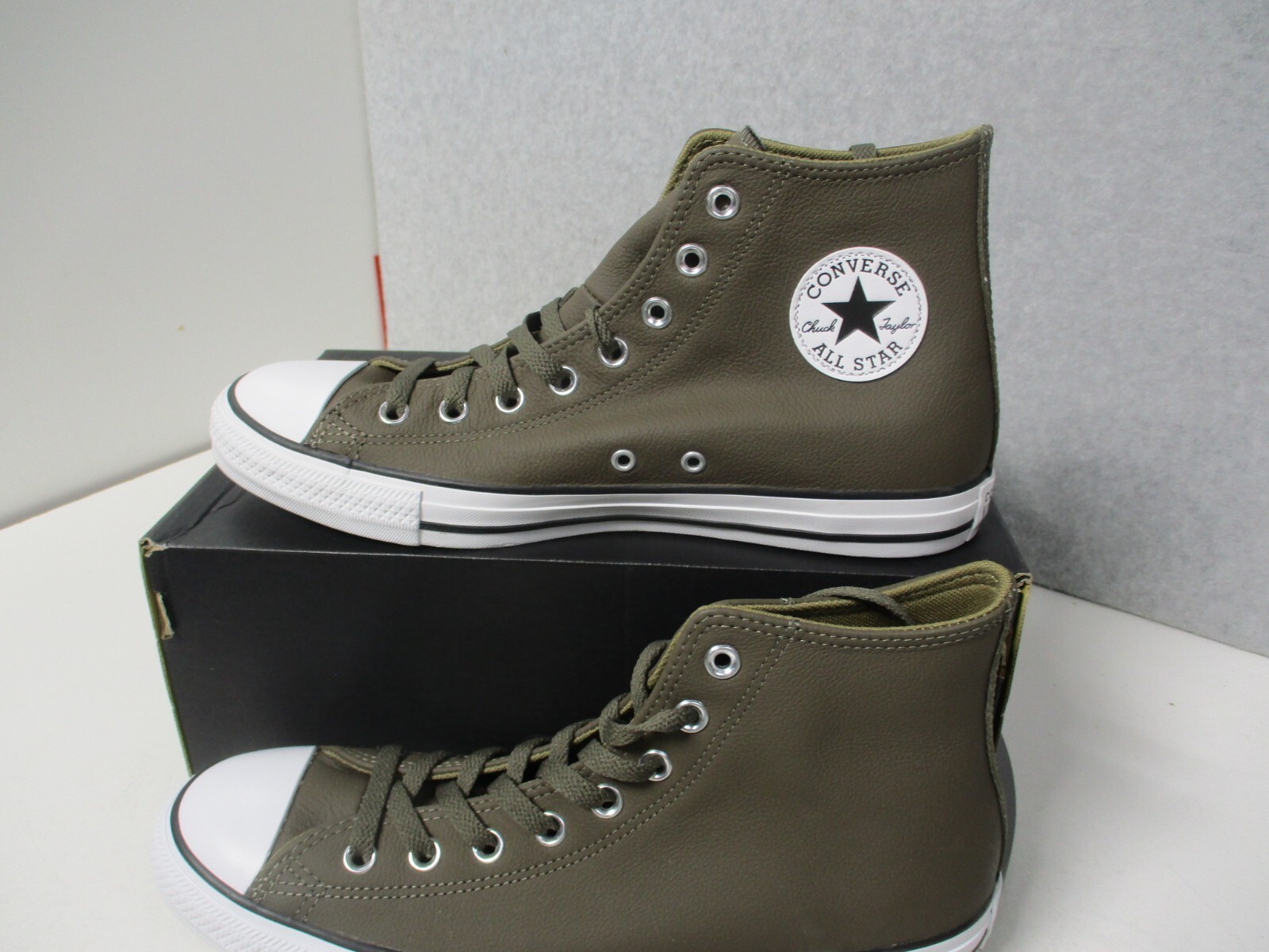 Converse Ctas Hi Engine Smoke Brown Leather Shoes Mens Sz 10 Womens Sz 12