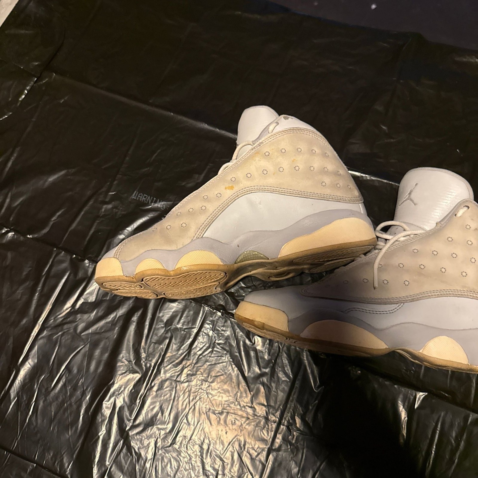 Nike Air Jordan 13 Retro High Top Sneakers, Grey/Tan Leather, Size 5
