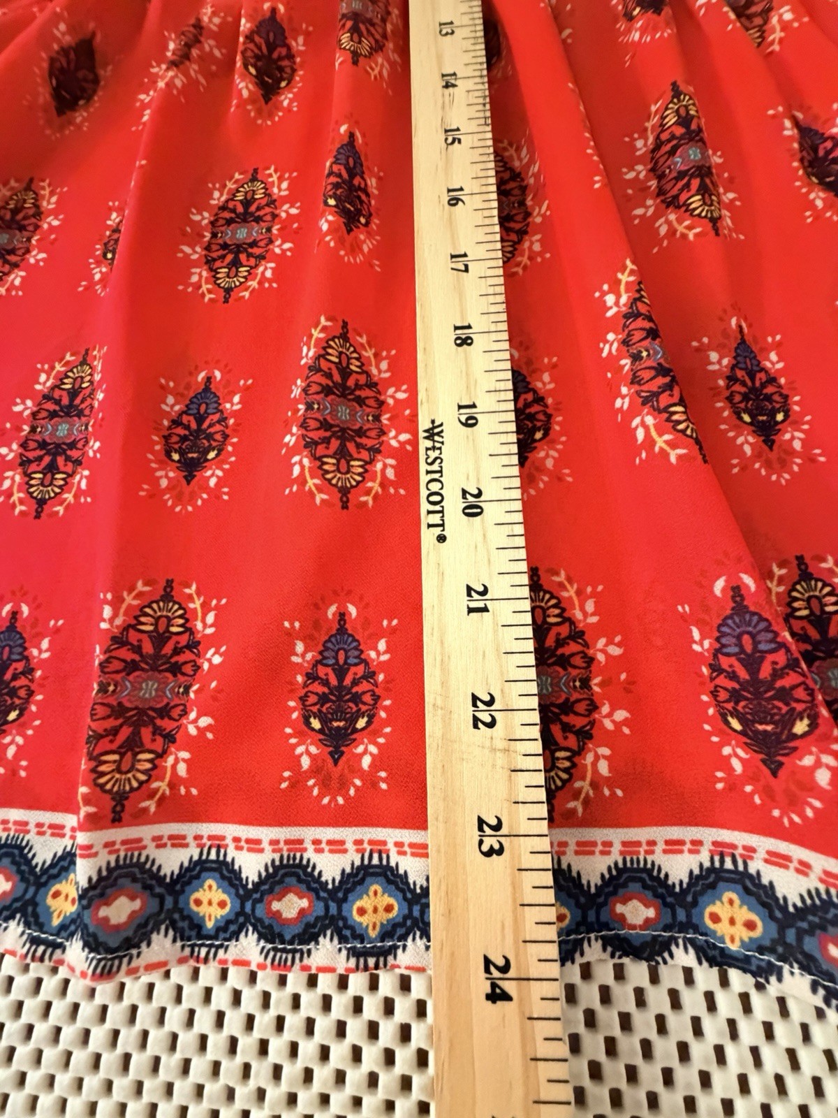 Flying Tomato Boho Blouse Size L Red Kimono Boho Babydoll Peasant Festival Top