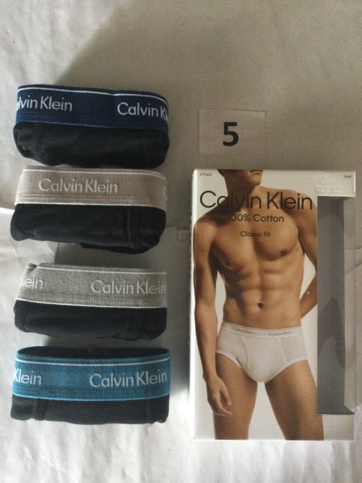 Calvin Klein 100% Cotton Classic Fit 4 Pack Brief New Box Black Red Green Purple