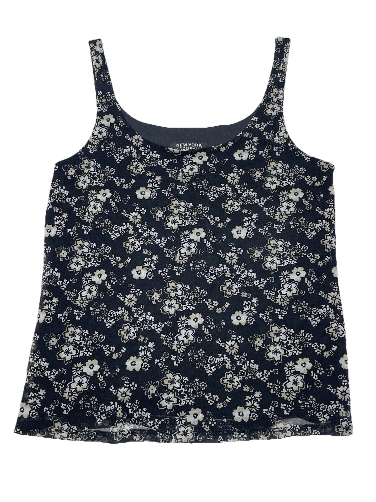 VTG Floral Layered Tank Top Size M 90s Y2K Dainty Grunge Dark Fairy Whimsigoth