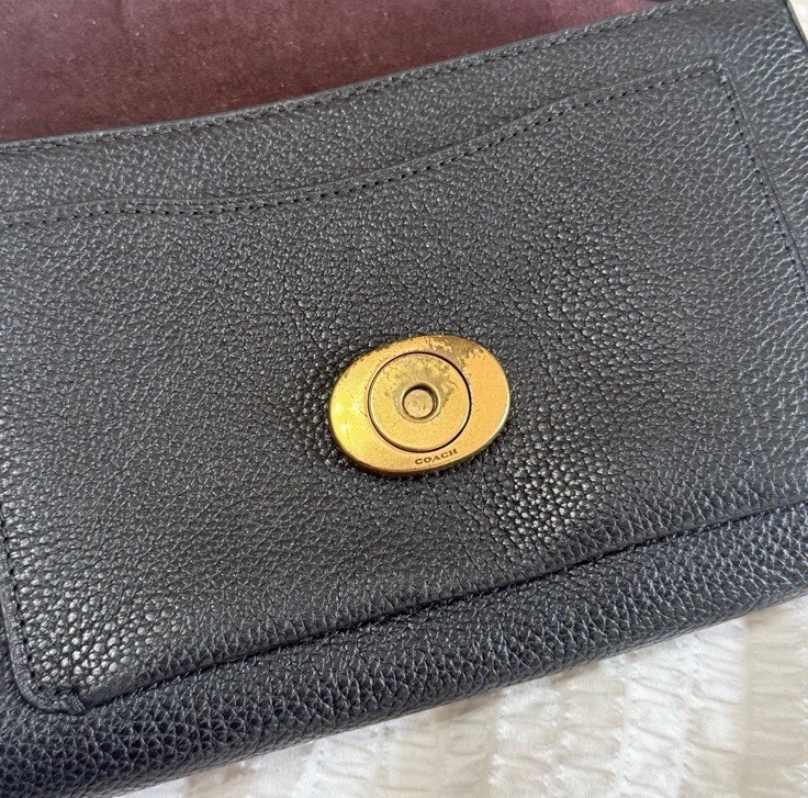 Coach Tabby Clutch Pebbled Foldover Crossbody
