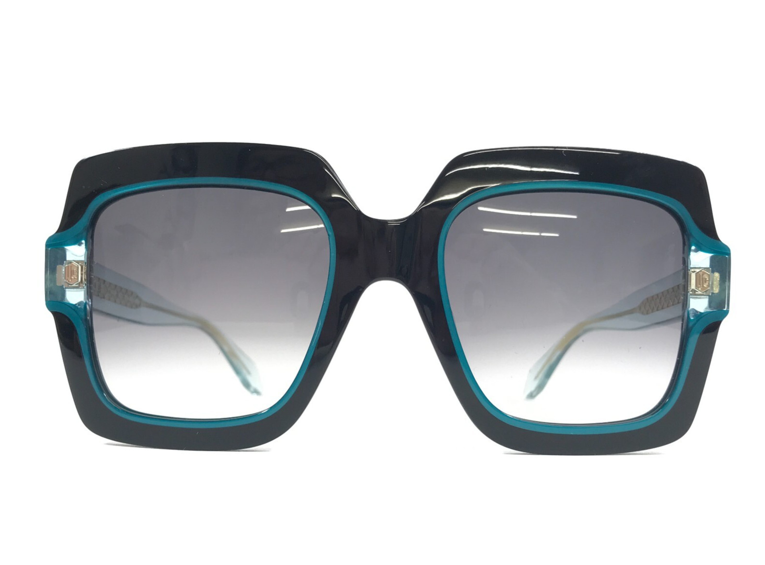 Just Cavalli Sunglasses SJC023K COL.07M4 Black Blue Frames Gray Gradient Lenses