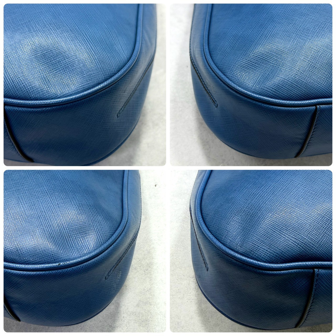 Salvatore Ferragamo Blue Saffiano Leather Hobo Shoulder Bag Gancini Italy Women