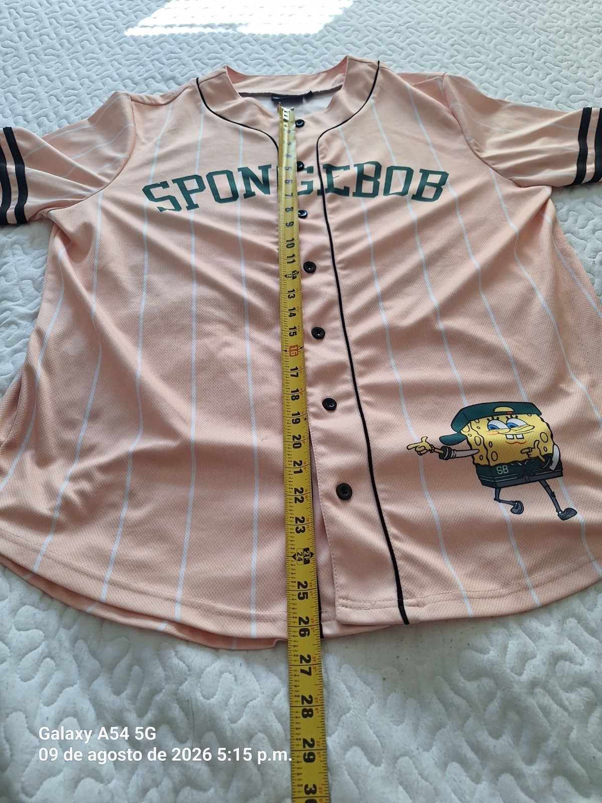 SpongeBob SquarePants Men’s Baseball Jersey Size Medium Nickelodeon