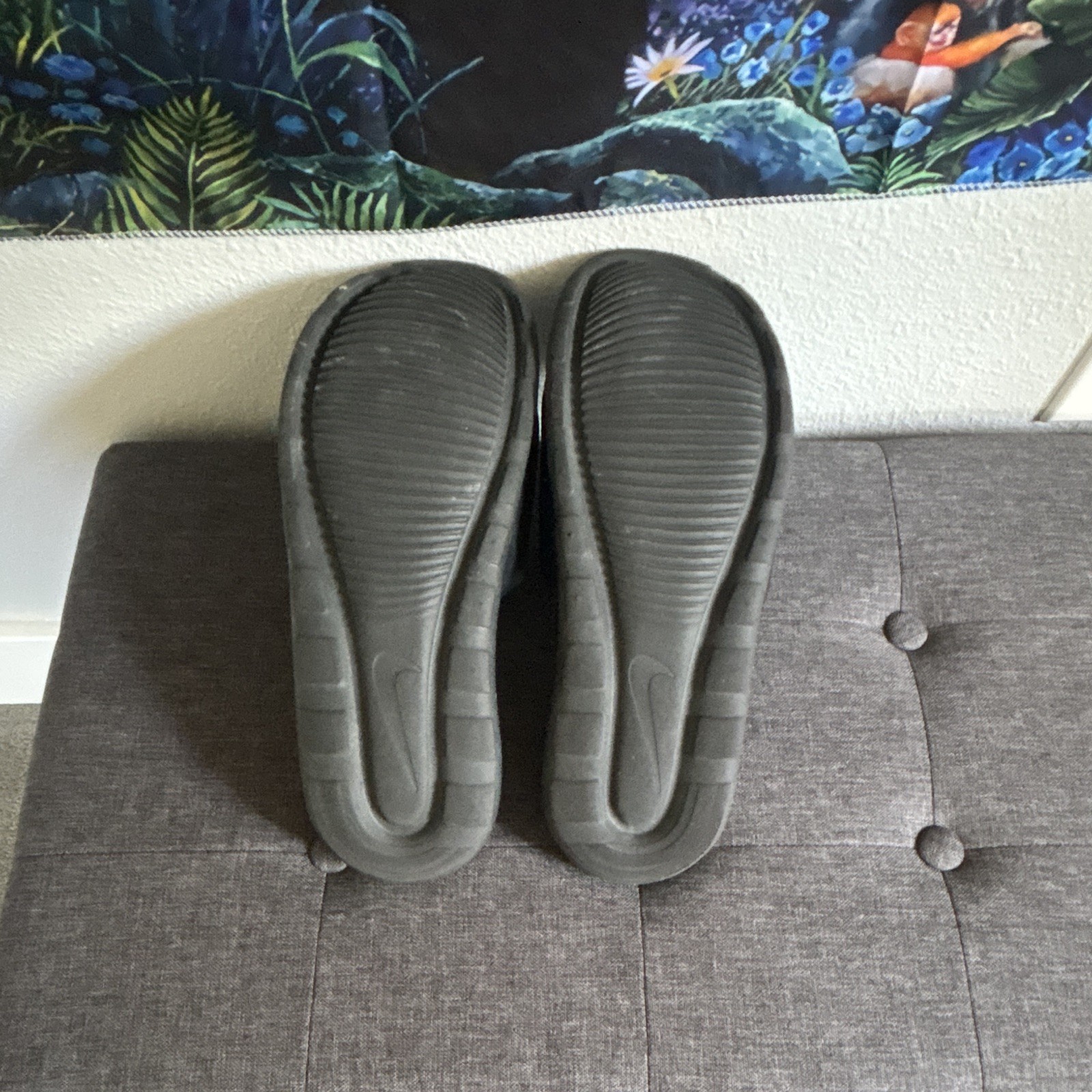 Nike Men’s Slide Sandals US 14 Black Slip-On Rubber Upper Logo
