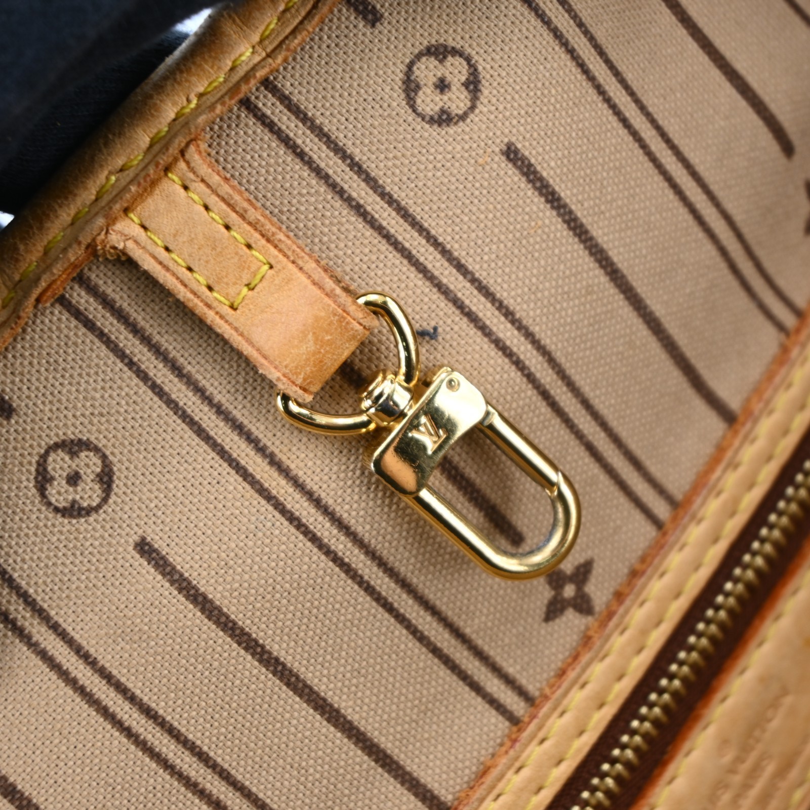 Louis Vuitton Monogram Neverfull MM Leather Fabric Brown Tote bag C1946GA806