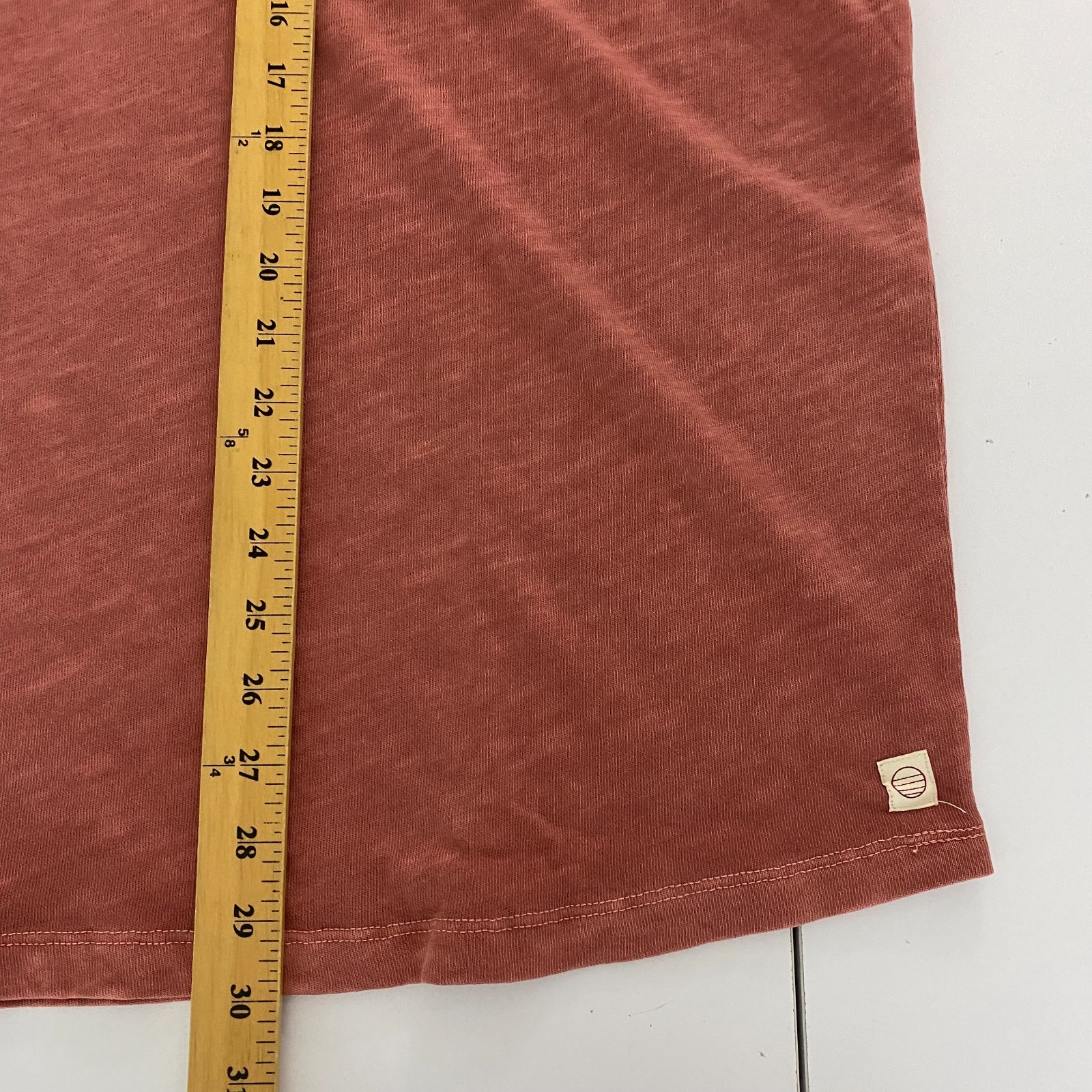 Marine Layer Tee Mens Size L Vintage Heavy Slub Pocket Rust Red Short Sleeve